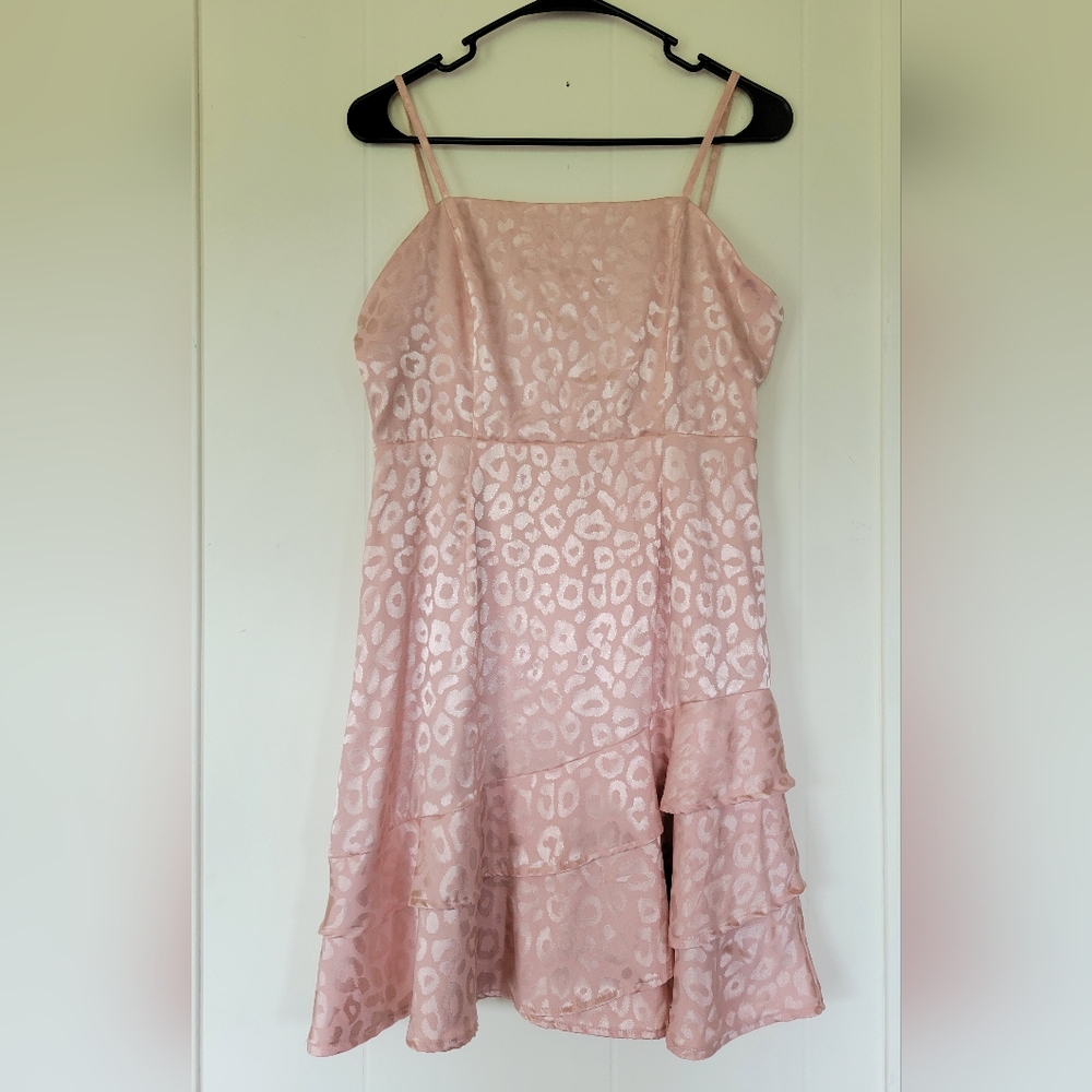 Altar'd State Blush Pink Leopard Print Mini Dress Size M.
